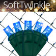 4' x 6' 5mm SoftTwinkle LED Net Lights, Blue, Green Wire