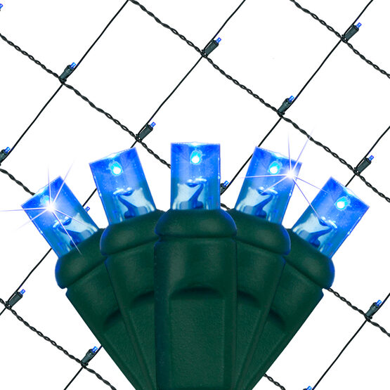 4' x 6' 5mm SoftTwinkle LED Net Lights, Blue, Green Wire