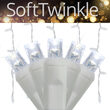 SoftTwinkle TM LED Curtain Lights, 66" Drops, Cool White 5mm Lights, White Wire