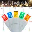 70 5mm SoftTwinkle LED Icicle Lights, Multicolor, White Wire