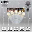 SoftTwinkle TM LED Curtain Lights, 66" Drops, Warm White 5mm Lights, White Wire