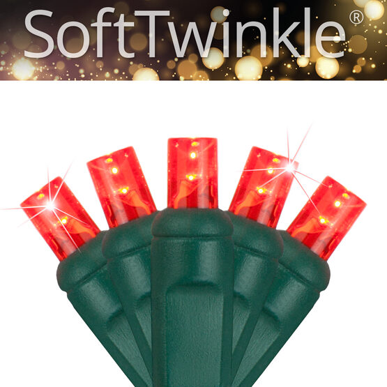 SoftTwinkle Wide Angle LED Mini Lights, Red, Green Wire
