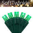 SoftTwinkle Wide Angle LED Mini Lights, Green, Green Wire