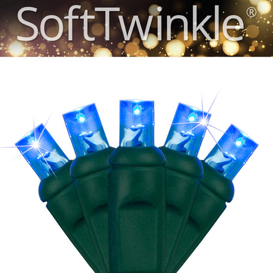 17' SoftTwinkle TM Wide Angle LED Mini Lights, Blue