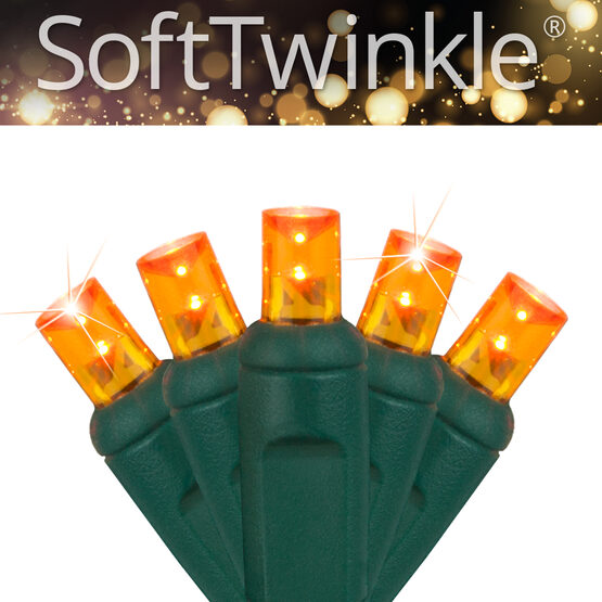 17' SoftTwinkle TM Wide Angle LED Mini Lights, Amber