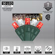 SoftTwinkle Wide Angle LED Mini Lights, Red, Cool White, Green Wire