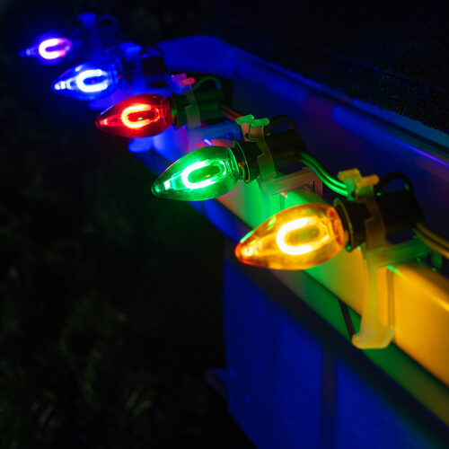 FlexFilament C7 Commercial Shatterproof Vintage LED String Lights, Multicolor, 15 Lights, 15'