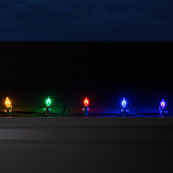 FlexFilament C7 Commercial Shatterproof Vintage LED String Lights, Multicolor, 15 Lights, 15'