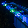 FlexFilament C7 Commercial Shatterproof Vintage LED String Lights, Blue / Green, 50 Lights, 50'