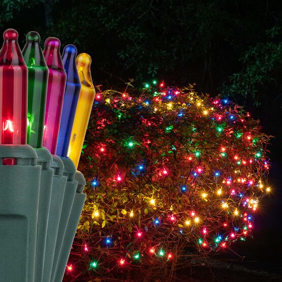 4' x 8' Net Lights, Multicolor, Green Wire