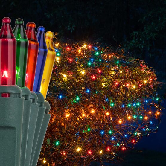 4' x 6' Net Lights, Multicolor, Green Wire