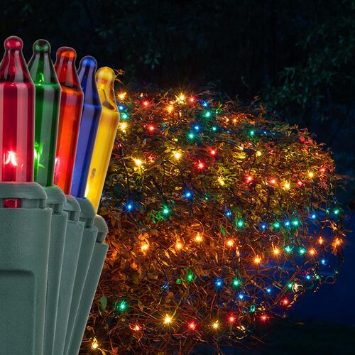 4' x 6' Net Lights, Multicolor, Green Wire