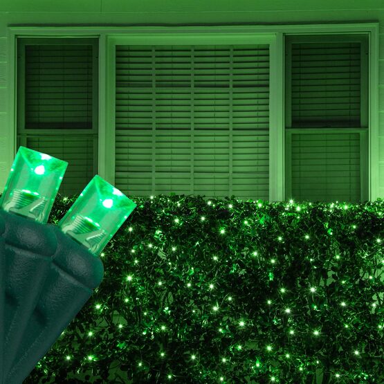 4' x 6' 5mm LED Net Lights, Green, Green Wire
