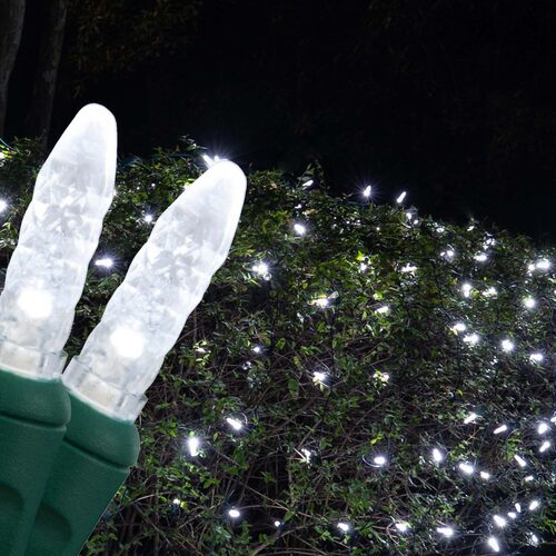 4' x 6' M5 LED Net Lights, Cool White, Green Wire
