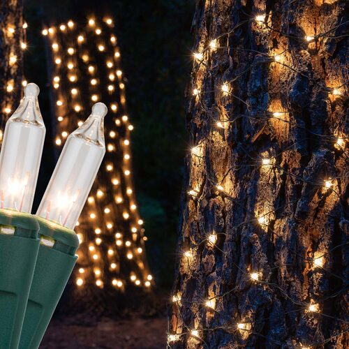 Trunk Wrap Lights, 2' x 8', Clear, Green Wire