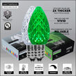OptiCore C7 Commercial LED String Lights, Cool White / Green, 50 Lights, 50'