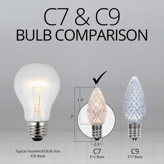 C7 OptiCore LED Light Bulbs, Warm White Twinkle, E12 Base