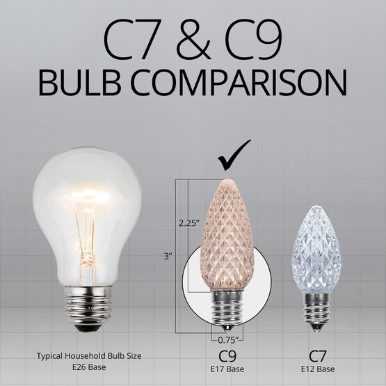 C9 OptiCore LED Light Bulbs, Warm White, E17 Base, Contractor Pack