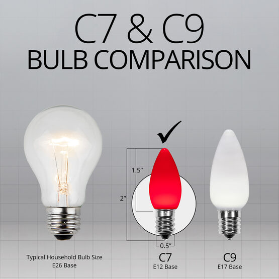 C7 Smooth OptiCore<sup>&reg</sup> LED Light Bulbs, Red