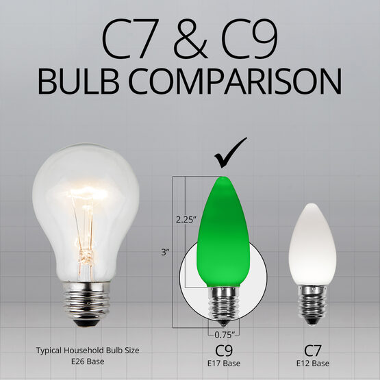 C9 Smooth OptiCore LED Light Bulbs, Green