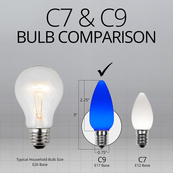 C9 Smooth OptiCore LED Light Bulbs, Blue