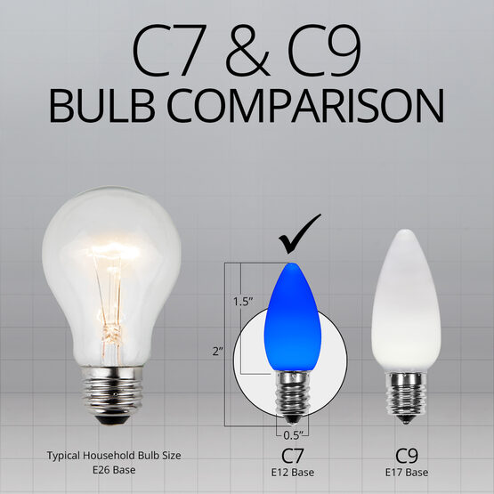 C7 Smooth OptiCore<sup>&reg</sup> LED Light Bulbs, Blue