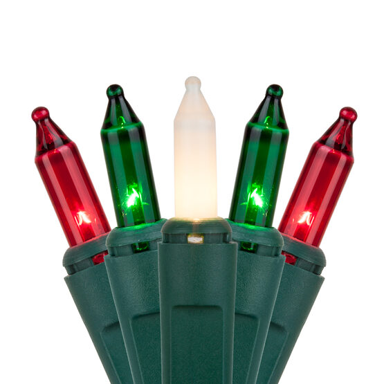 Commercial Red, Green, White Frost Mini String Lights