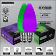 Smooth OptiCore C9 Commercial LED String Lights, Green / Purple, 50 Lights, 50'