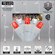 70 5mm SoftTwinkle LED Icicle Lights, Red/Cool White, White Wire