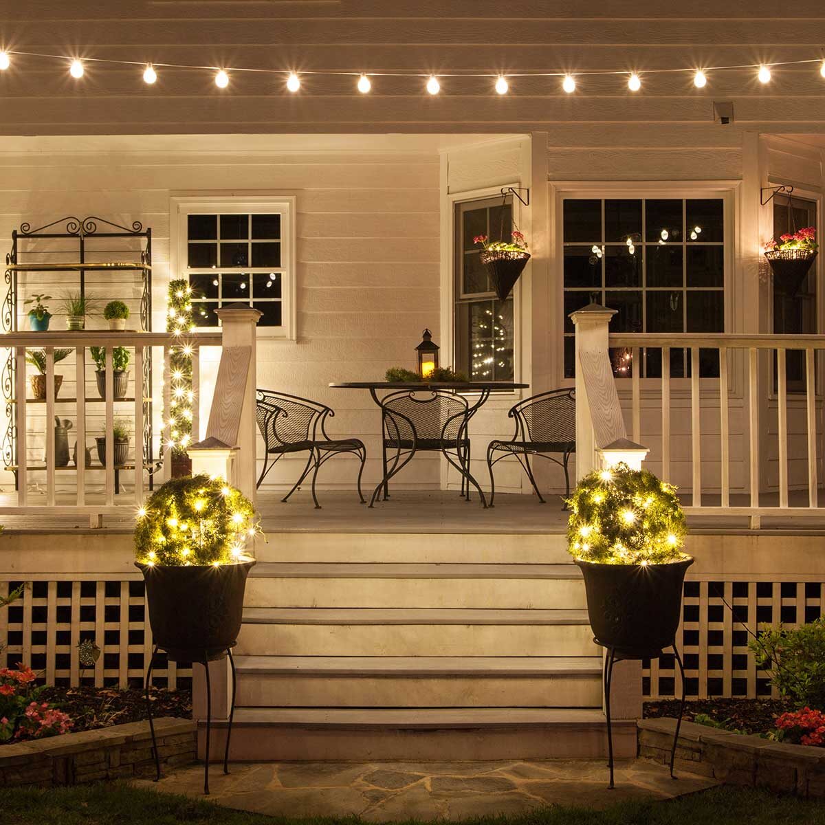 fairy lights front porch