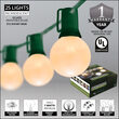 Globe String Lights, Opaque White G40 Bulbs, Green Wire
