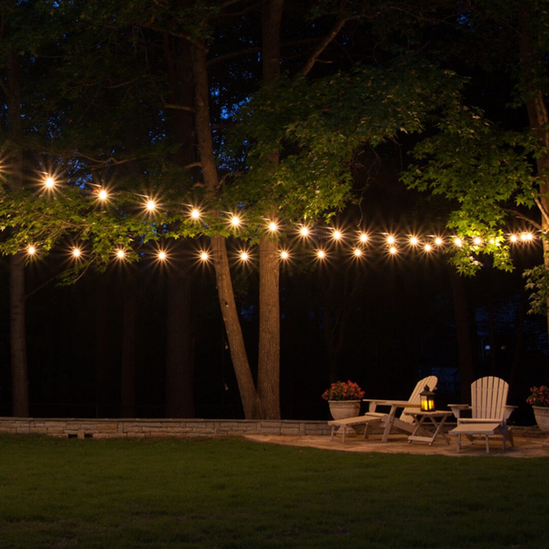 backyard hanging lights