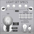 10' Patio String Light Set, 10 Cool White G50 FlexFilament LED Satin Glass Bulbs, White Wire
