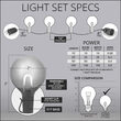 10' Patio String Light Set, 10 Warm White G50 FlexFilament TM LED Glass Bulbs, White Wire