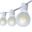 10' Patio String Light Set, 10 Cool White G50 FlexFilament TM LED Satin Glass Bulbs, White Wire