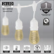 54' Outdoor Patio Light String, 24 Warm White S14 LED Bulbs