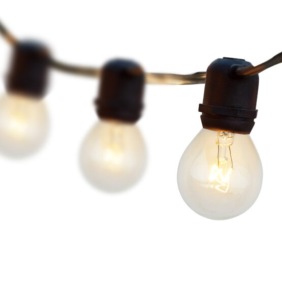 100' Outdoor Patio Light String, 75 Clear S11 Bulbs
