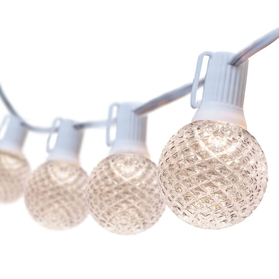 25' Globe String Light Set, 25 Warm White G50 OptiCore TM LED Bulbs