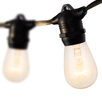 30' Commercial Patio String Light Set, 10 Clear S14 Bulbs, Black Wire