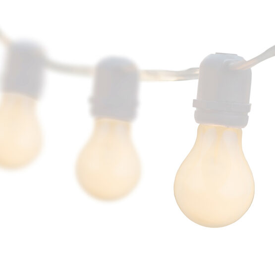 54' Outdoor Patio Light String, 24 White A19 Bulbs