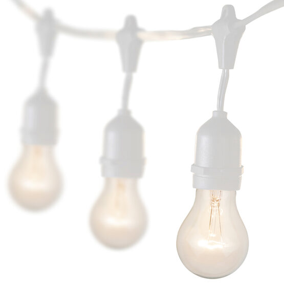 54' Outdoor Patio Light String, 24 Clear A19 Bulbs