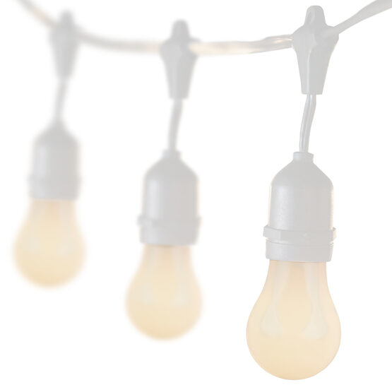 54' Outdoor Patio Light String, 24 White A15 Bulbs