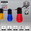 54' Outdoor Patio Light String, 24 Multicolor S14 LED Bulbs