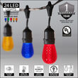 54' Outdoor Patio Light String, 24 Multicolor S14 LED Bulbs