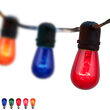 54' Outdoor Patio Light String, 24 Multicolor S14 Bulbs