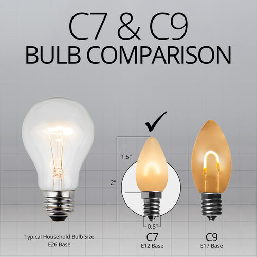 C7 FlexFilament Vintage LED Light Bulbs, Warm White, Satin Glass, E12 Base