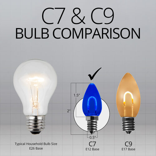 C7 Shatterproof FlexFilament Vintage LED Light Bulb, Blue, E12 Base