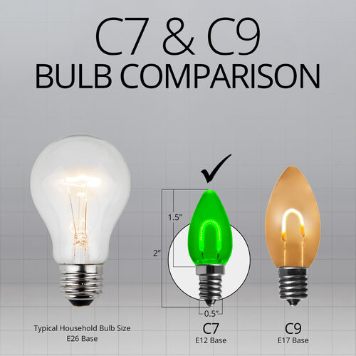 C7 Shatterproof FlexFilament Vintage LED Light Bulb, Green, E12 Base