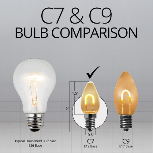 C7 Shatterproof FlexFilament Vintage LED Light Bulb, Warm White, E12 Base