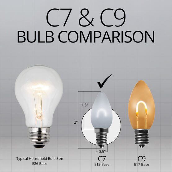 C7 FlexFilament Vintage LED Light Bulbs, Cool White, Satin Glass, E12 Base